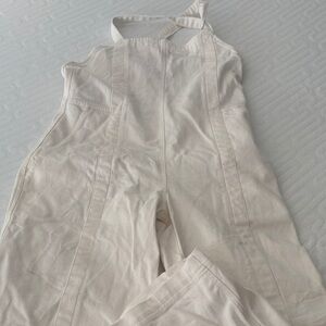 Apiece Apart Carman Denim Overalls White